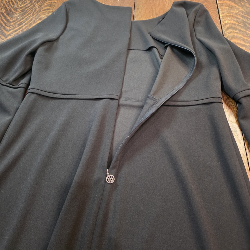 Tommy Hilfiger Black Cocktail Dress w/Bell Sleeves Sz 14 - Picture 9 of 13